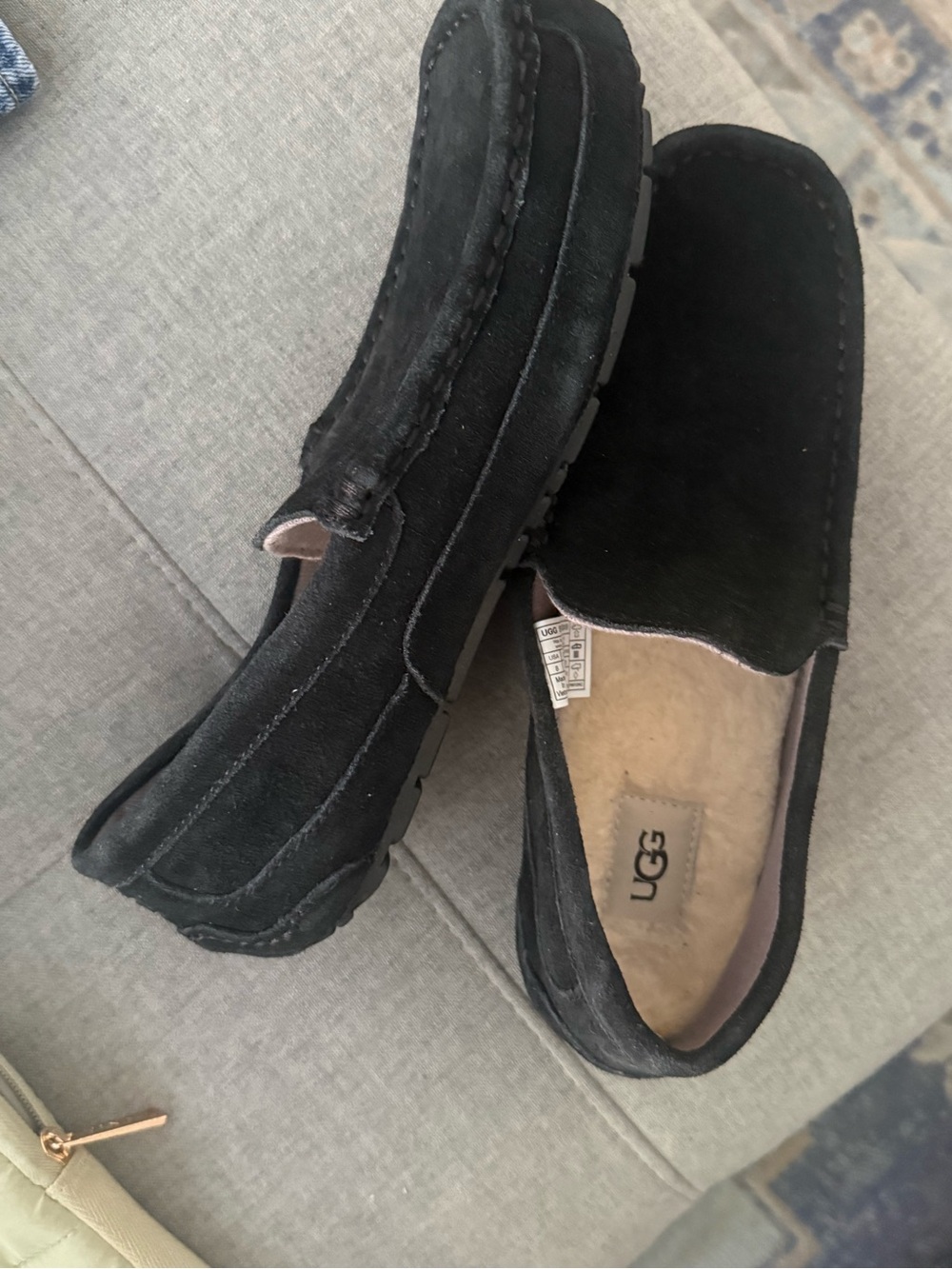 UGG Black Suede Slip-On Driving Moccasins ( unisex) NWT